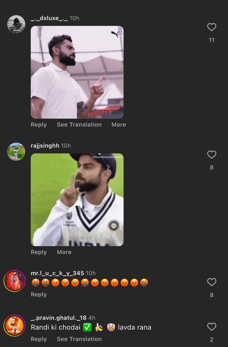 When we say that harcb fans aka Virat fans are the most toxic ones , there’s a reason why we say that … 
Now just coz harshit Rana took Virat’s wicket , his illiterate fans started abusing him in the comment section of his latest post ….💔💔
#KKRvsRCB