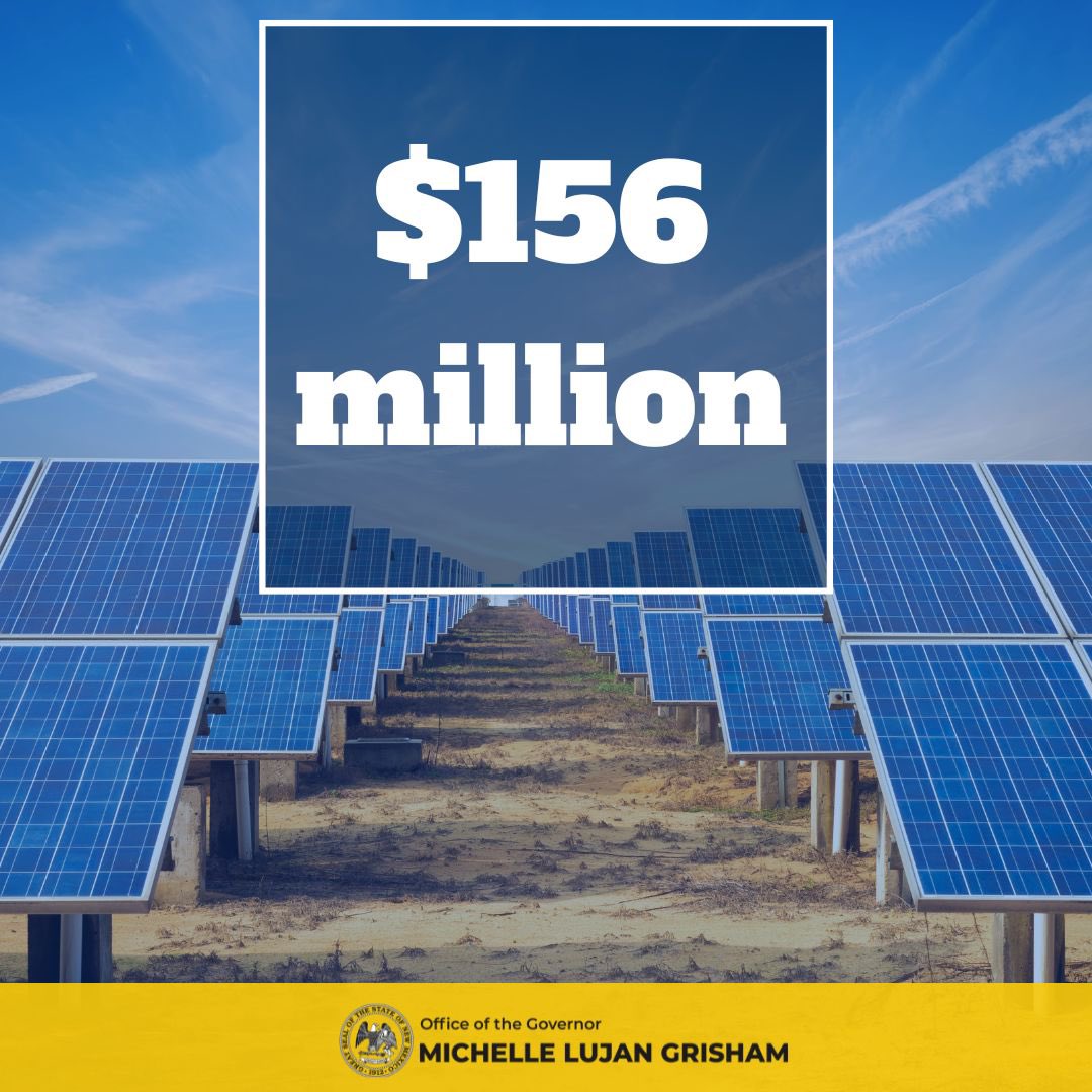 New Mexico was awarded $156M from @EPA's Solar for All program—an unprecedented investment in clean, affordable renewable energy for low-income communities, benefitting all New Mexicans. #SolarForAll 🌞🌎 Read more here: bit.ly/3U8FA96