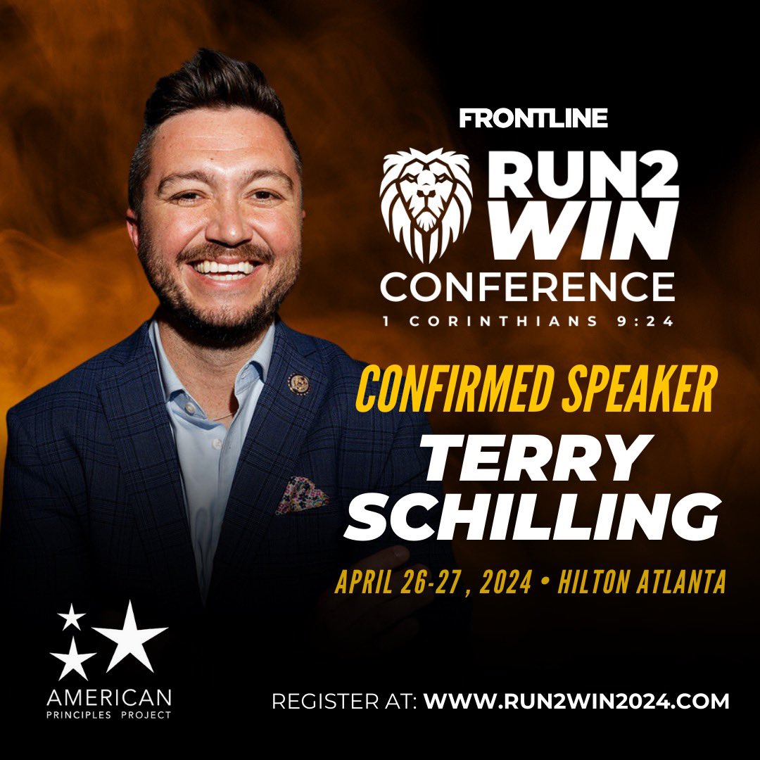 Join American Principles Project at the Run2Win Conference in Atlanta! APP President Terry Schilling (@Schilling1776) will be one of the distinguished speakers, and will be featured during the opening General Session on Friday, April 26th. Go to Run2Win2024.com to
