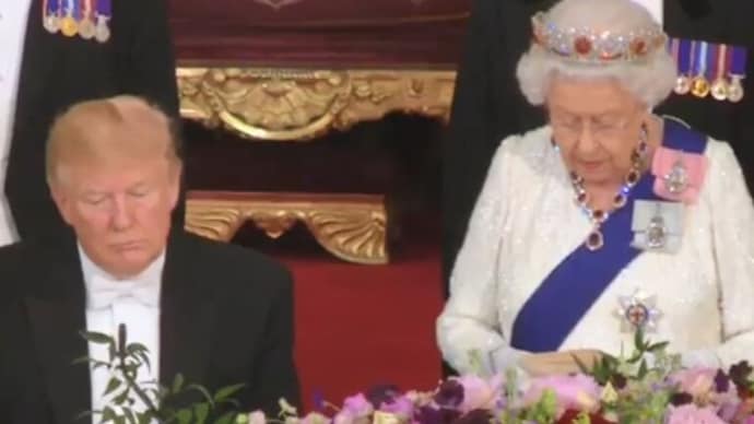 @Bill_nsb @drdave1999 Tramp was photographed napping during the queen's welcome speech.