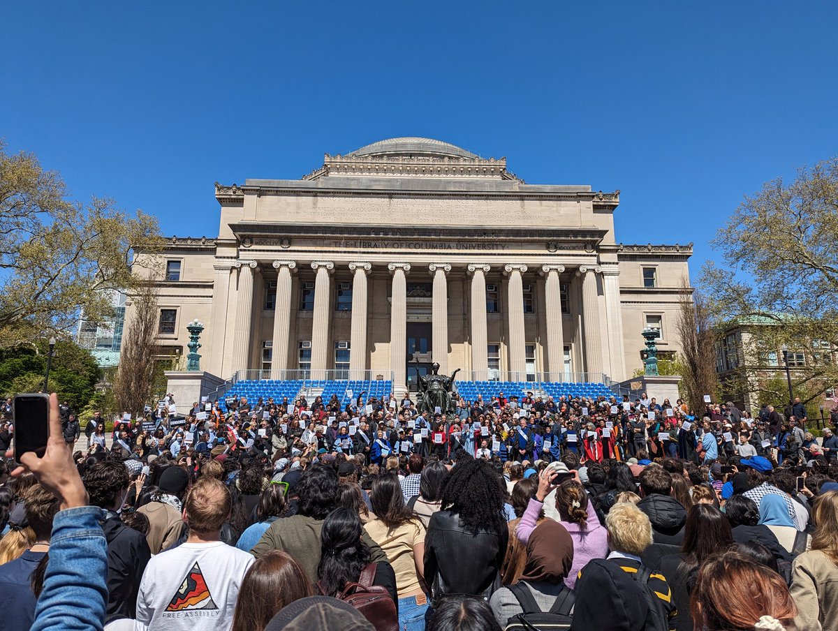 @Columbia faculty walk out on campus (after our student worker walkout).