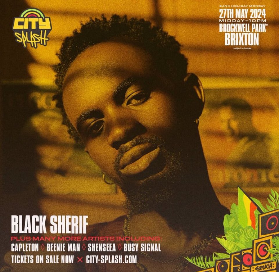 Black Sherif will be performing at City Splash this May