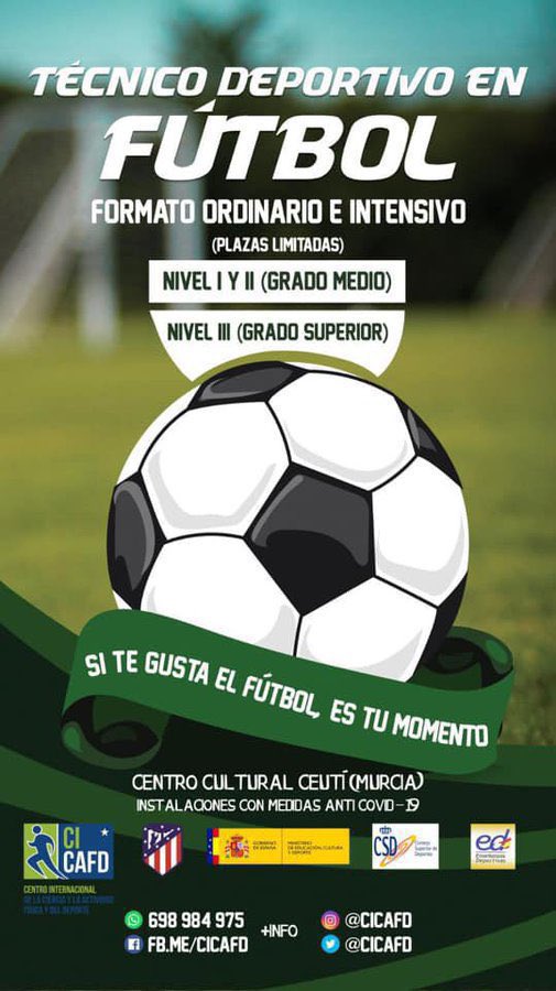CICAFD's tweet photo. 🚨¡¡PRUEBAS FÍSICAS DE ACCESO A NIVEL 1!!

📆 Miércoles 24 de Abril de 2024.

🤷🏻‍♂️¿Quieres hacer el CURSO DE ENTRENADOR DE FÚTBOL? 

🔒”ÚLTIMO DÍA de inscripción”. 

🔜 JUNIO- JULIO 📚⚽️

🙋🏻‍♂️¡Ven a formarte con los mejores!

🧑‍🏫”El Secreto está en el Aula”.

📲 656913975 (WhatsApp) https://t.co/Ee3xLv4XyA
