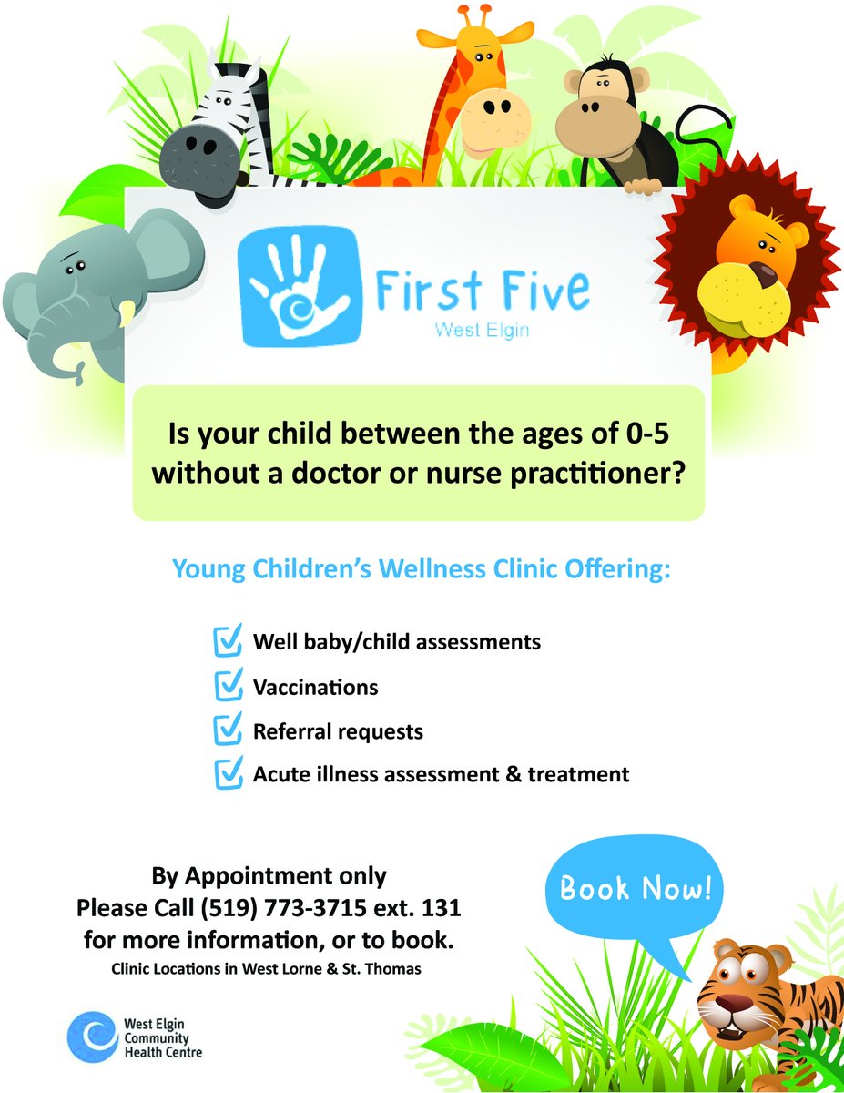 We are now staffed and ready to start this new Young Children's Wellness Clinic. If you live in #sttont or #ElginCounty and have a child between 0-5 without a doctor or nurse practitioner. Please call and book an appointment.