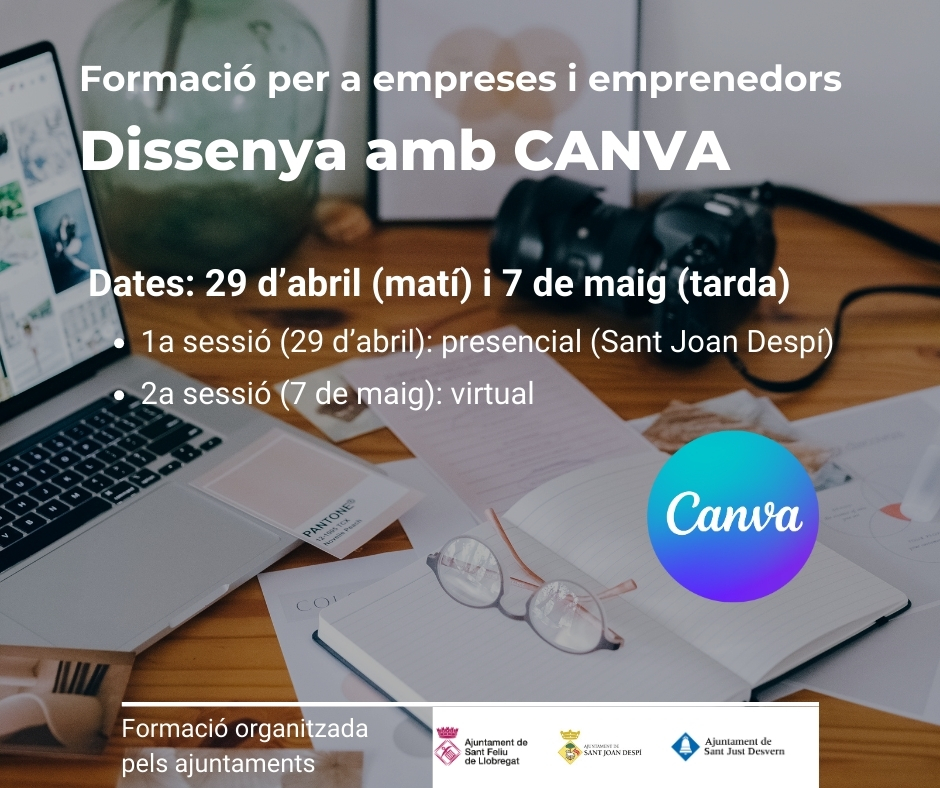mar_cots's tweet photo. Formació per empreses i emprenedors de Sant Joan Despí, Sant Feliu de Llobregat i Sant Just Desvern. 
📷🖌️"Crea imatges amb CANVA"
📅Dates: 29 d'abril (matí, presencial) i 7 de maig (tarda, virtual)
 
✔️Inscripcions: https://t.co/i03z5SGSMf
 #SantJoanDespí #SantJust #SantFeliu https://t.co/zCp5QBsbMV