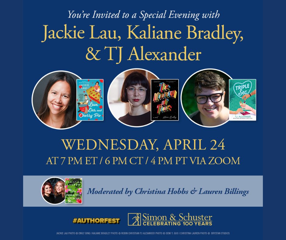 Join us for a special #AuthorFest hosted by <a href="/simonschuster/">Simon & Schuster</a> THIS WEDNESDAY, April 24! 📚
RSVP➡️savannahbookfestival.org/simon-schuster…

#SimonandSchuster #Books #Author #SavannahBookFestival #AuthorEvent #LGBTQ #Romance #Bookstagram #BookTok #VirtualEvent #AuthorFest2024