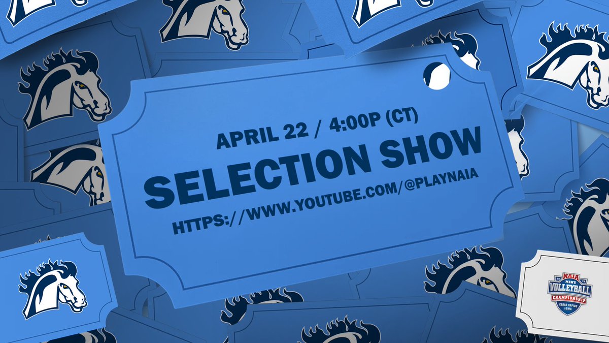 Go_Mustangs's tweet photo. Pool play assignments for the 2024 NAIA Men's Volleyball Championship Selection Show will be announced this afternoon at 4:00 pm. See what lies ahead for #MMUmvb volleyball by tuning in on YouTube ⬇️

https://t.co/eGv475RLVu https://t.co/GS1ni4V5kB