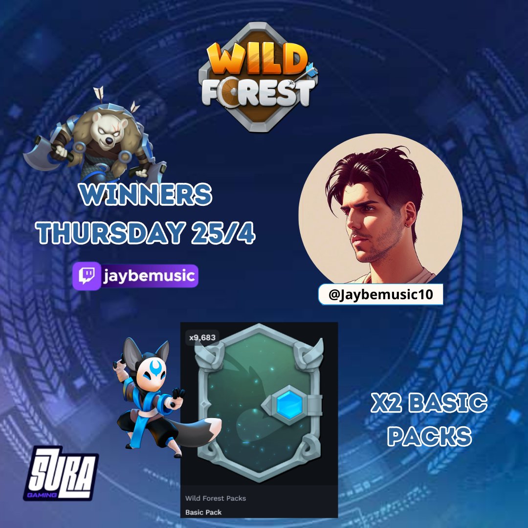 JayBeVerse's tweet image. ¡¡ 🚨 NEW @playwildforest GIVEAWAY 🚨 !!

2x BASIC PACKS (100$ each)

Requirements:

1- Like / RT this tweet
2- Follow @jaybemusic10 &amp;amp; @playwildforest 
3- Suscribe my YT Channel : youtube.com/@jaybemusic10/
4- Tag 1 Friend

The winner will be announced on my stream on Thursday,…
