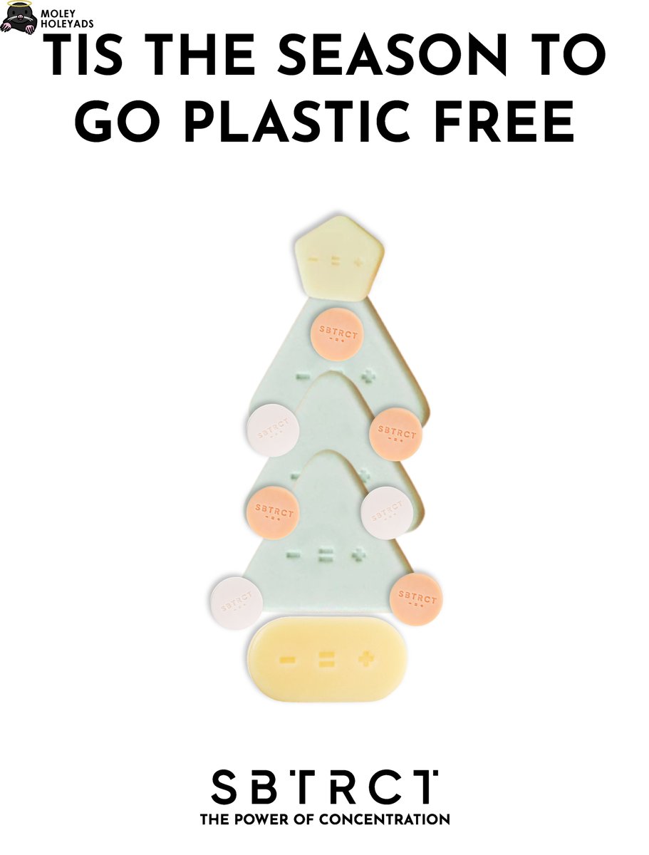 MoleyHoleyAds's tweet photo. Tis the season to go plastic free (A fun little Christmas campaign I thought of for SBTRCT) ππ§Ό @OneMinuteBriefs @SBTRCT_skincare #EarthDay #VanityForHumanity https://t.co/ILA8iv2z7Q