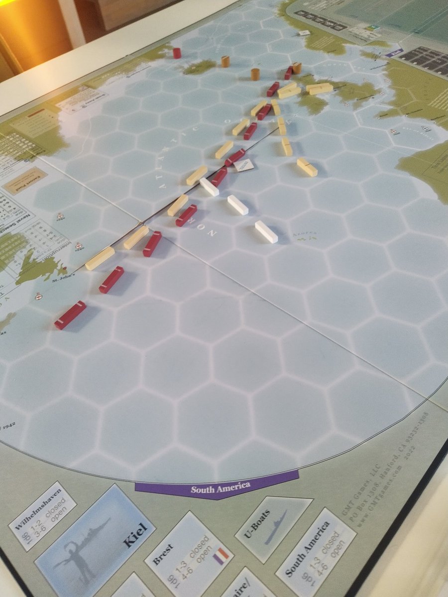 #Solo scenario B2: Battle of the Atlantic
Things start to escalate quickly.

#AtlanticChase from <a href="/gmtgames/">GMT Games</a>