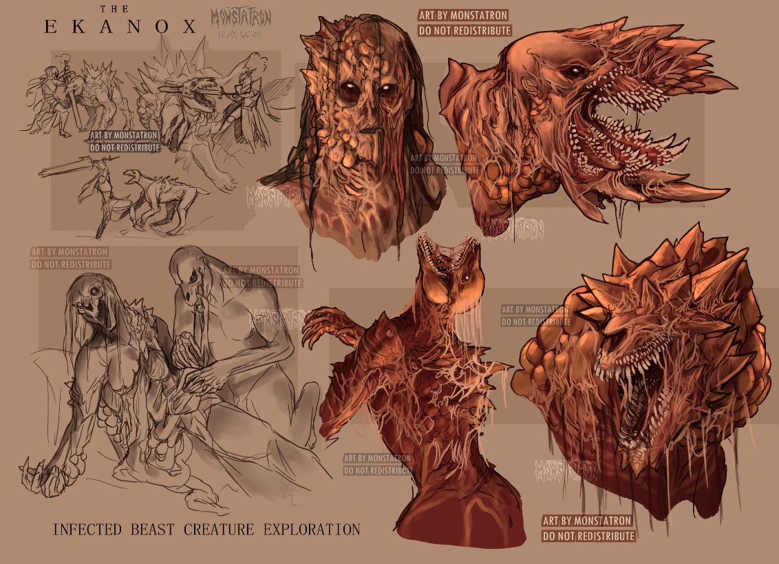 ekanox infected doodles, just a little side project i’ve been wanting to finish for a while to showcase the diversity of the infected. 

#THEEKANOX 

#creatureart #bodyhorror #horrorart #creaturedesign #eldritchhorror