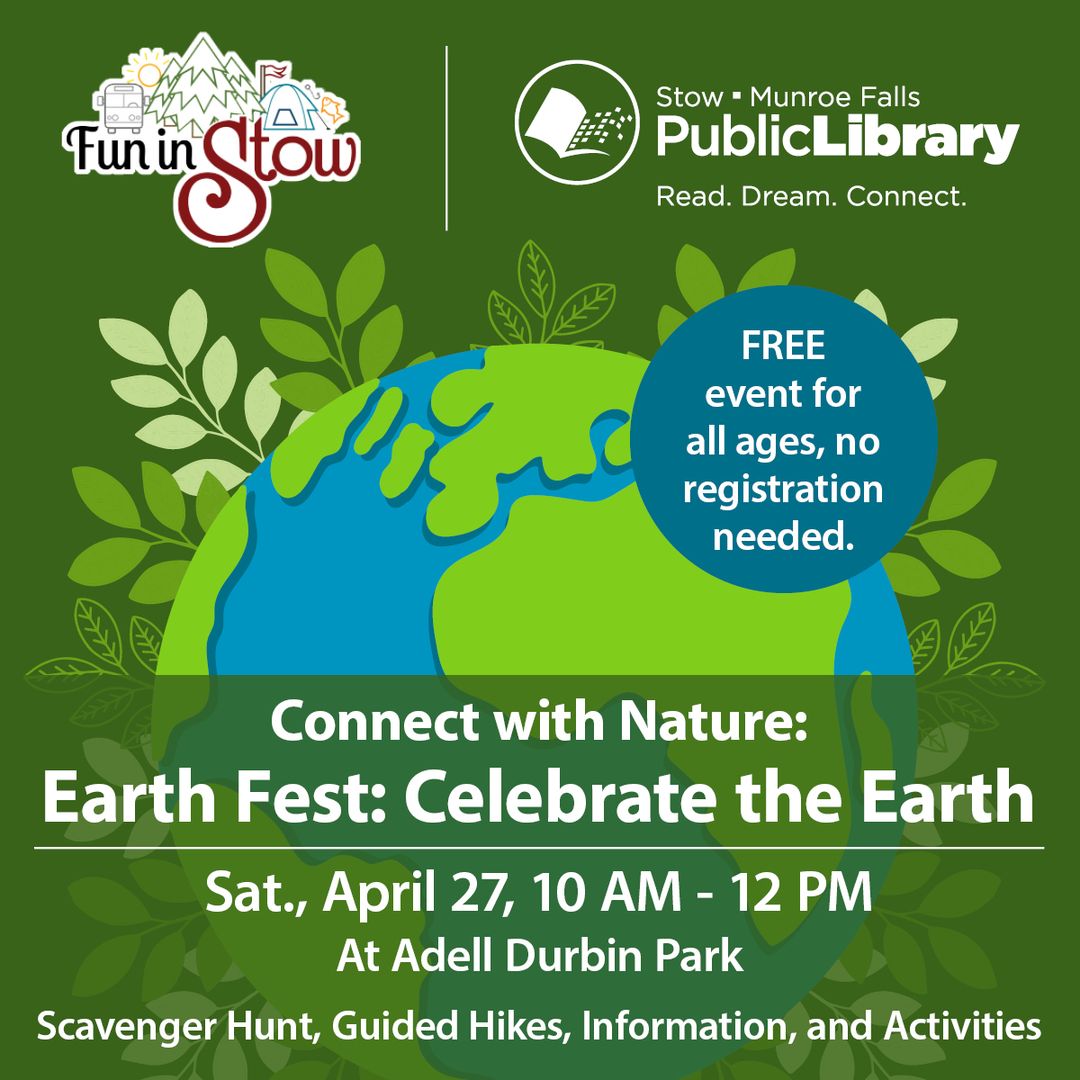 Happy #EarthDay! 🌎 Join #Stow's #EarthFest this Saturday at Adell Durbin Park with @FuninStow, @SMFPL, @Metro_Parks, @RubberCityReuse, and more: stowohio.org/calendar.aspx?…