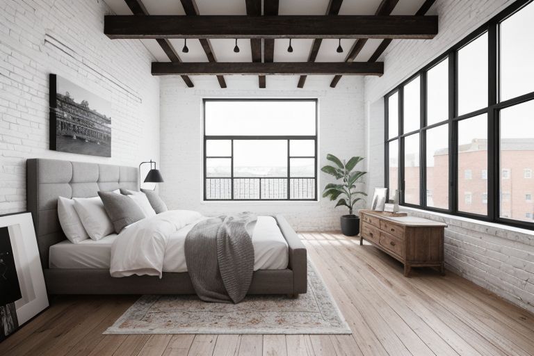 RenovateClubAI's tweet photo. Une chambre au style loft avec des murs en briques blanches pour une ambiance lumineuse. #idéeDéco #RénovationIntérieure 🔆 https://t.co/bAh1ca3j4P https://t.co/jY2ORX9qI0