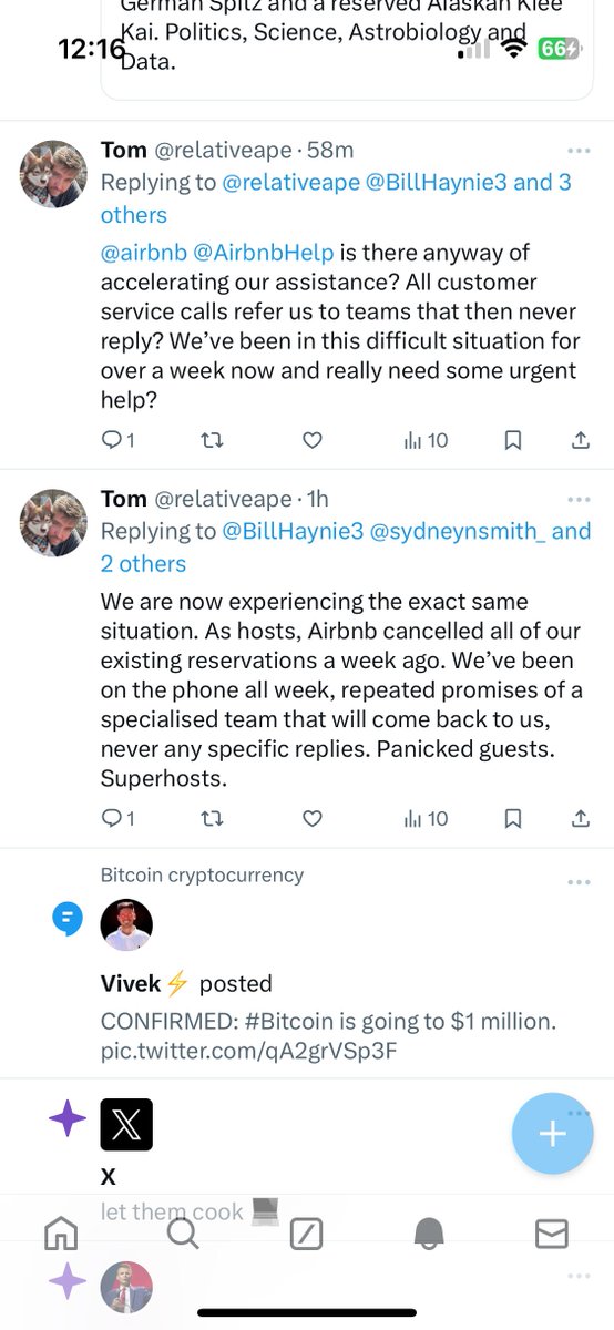 BillHaynie3's tweet photo. @bchesky @Airbnb @bchesky you won't have any good properties or hosts left if you continue locking our accounts + cancelling reservations without explanation and without any fault/violation of the host. We built a portfolio (at your behest) around ABB and rely on a platform and its revenue. https://t.co/XZteVeaA1v