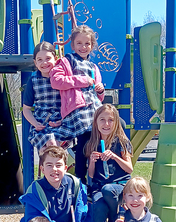 Some of our SMS 3rd graders were enjoying the sunshine today during recess on the playground!  ☀️😎🛝 #herecomesthesun