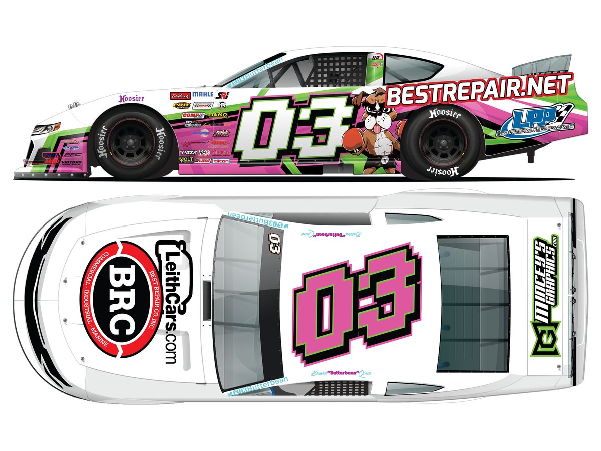 Impressive driving skills✔️ Eye-catching paint scheme ✔️ Pre-orders are now open for the No. 03 Brenden “Butterbean” Queen Best Repair/LeithCars.com Late Model die-cast! ➡️ bit.ly/LRLateModels