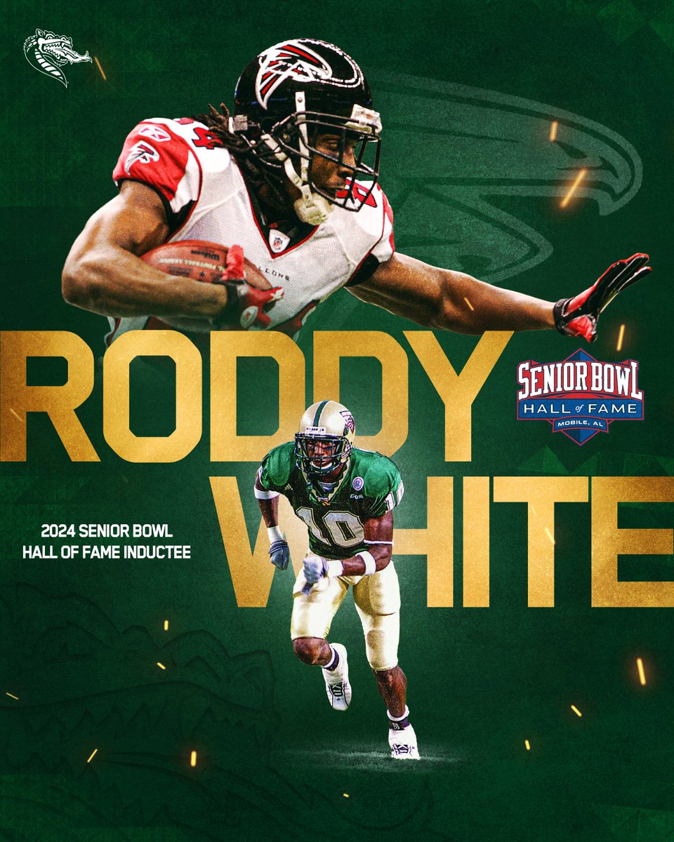 Please join us in congratulating our very own Roddy White on being named to the Senior Bowl Hall of Fame Class of 2024! #WinAsOne | @seniorbowl