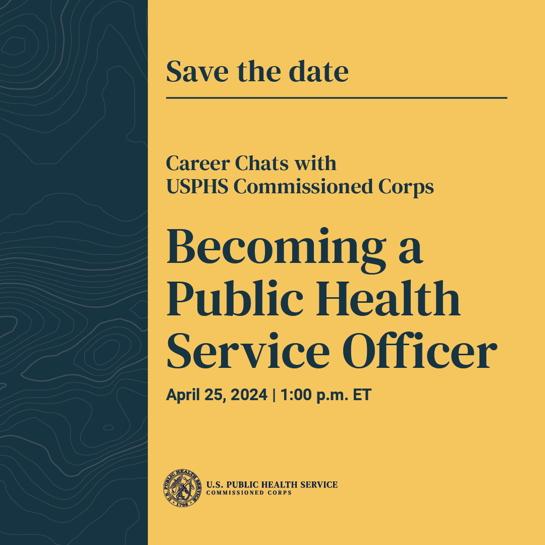 Join us for a chat this Thursday 4/25 about the #USPHS Commissioned Corps and how you can join our service to help protect and promote our nation’s health and wellbeing. Register: linkedin.com/events/careerc… #PublicHealth