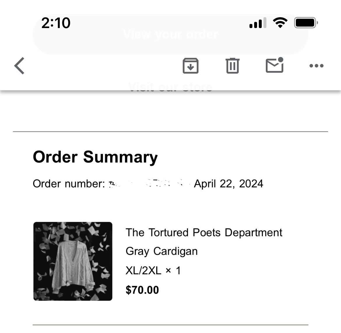 LMontyPython's tweet photo. @taylornation13 First purchase while unemployed that is only for myself #TTPD https://t.co/vofMCCcSaC