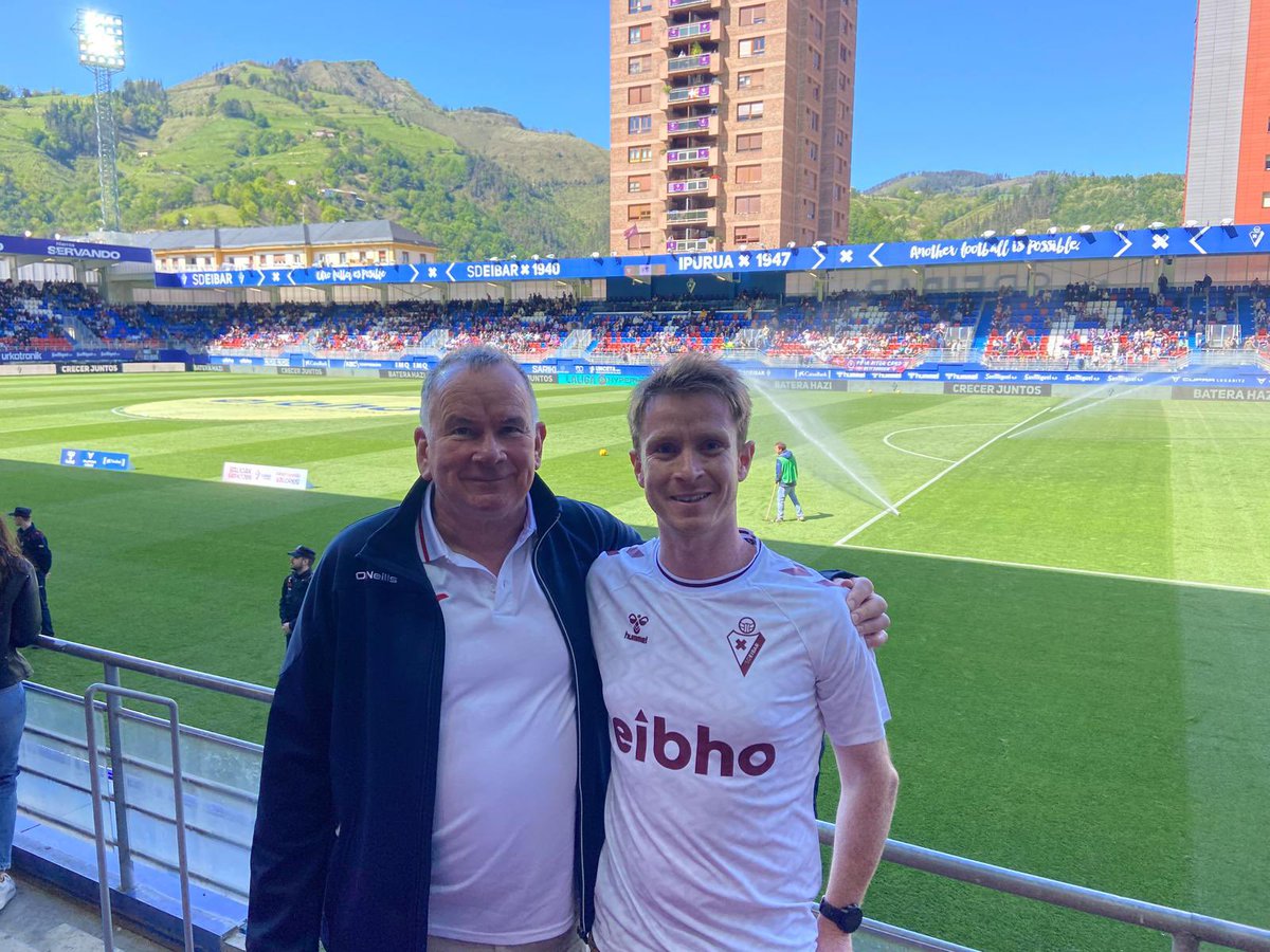 Fantastic Sunday afternoon spent watching @sdeibar claim three more points on the march to promotion. Happy to befriend the local mascot and break in the jersey I won.