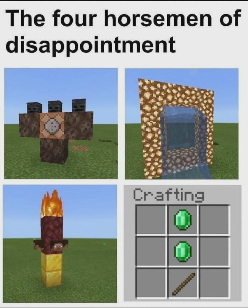 The four horsemen of Minecraft disappointment