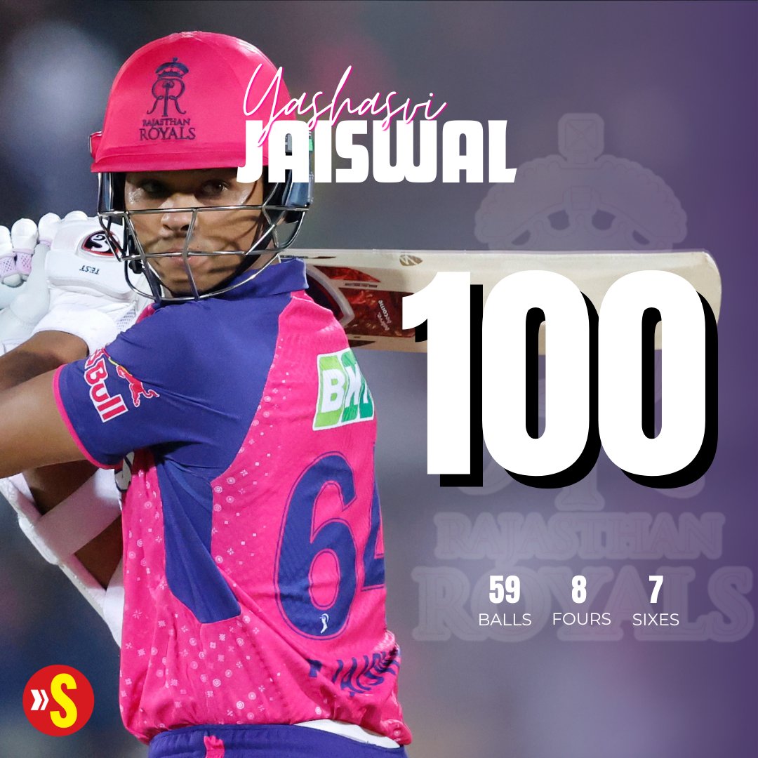 Yashavi Jaiswal joins the centurions' club in #IPL2024 #RRvMI