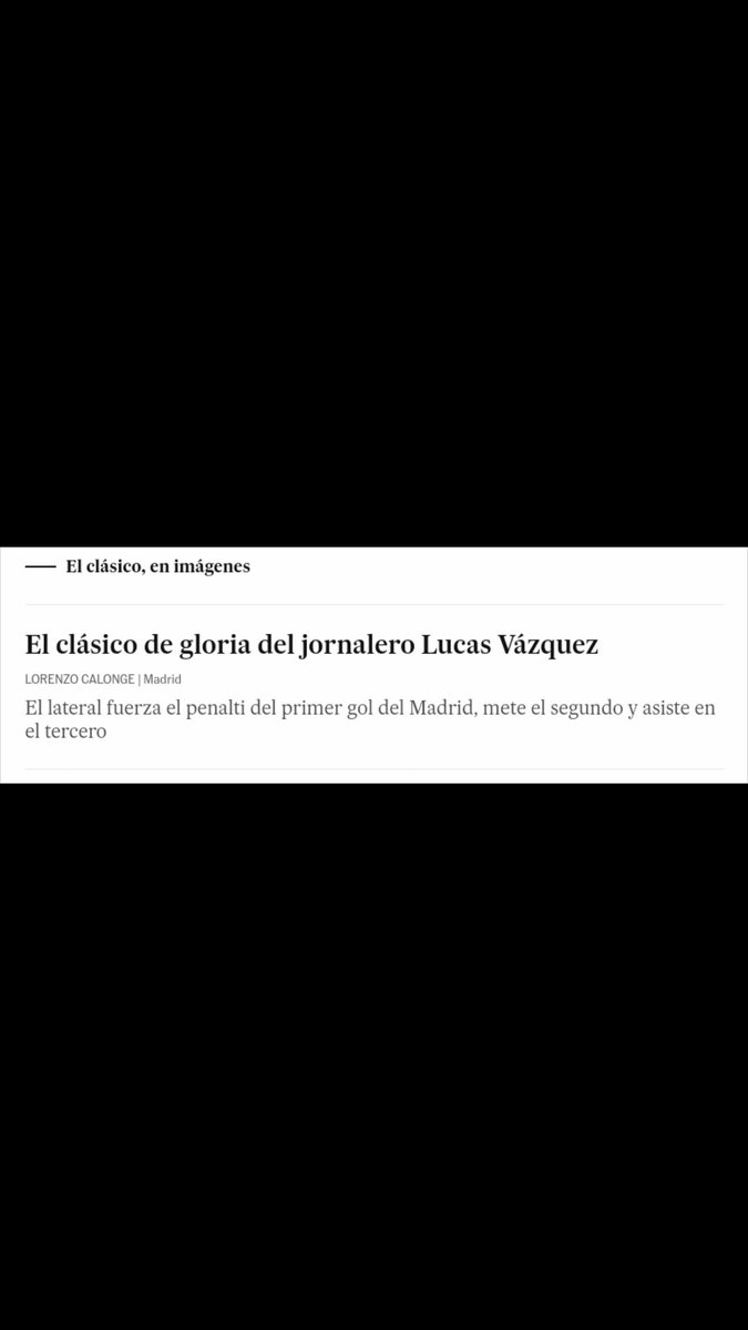 A pesar de la categoría futbolística de Lucas Vázquez, en el diario 'El País' no se cortan y tienen la desvergüenza de llamarle 'jornalero' del fútbol en un vulgar artículo firmado por un tal Lorenzo Calonge, quien sí parece ser un jornalero de las ideas y de la objetividad