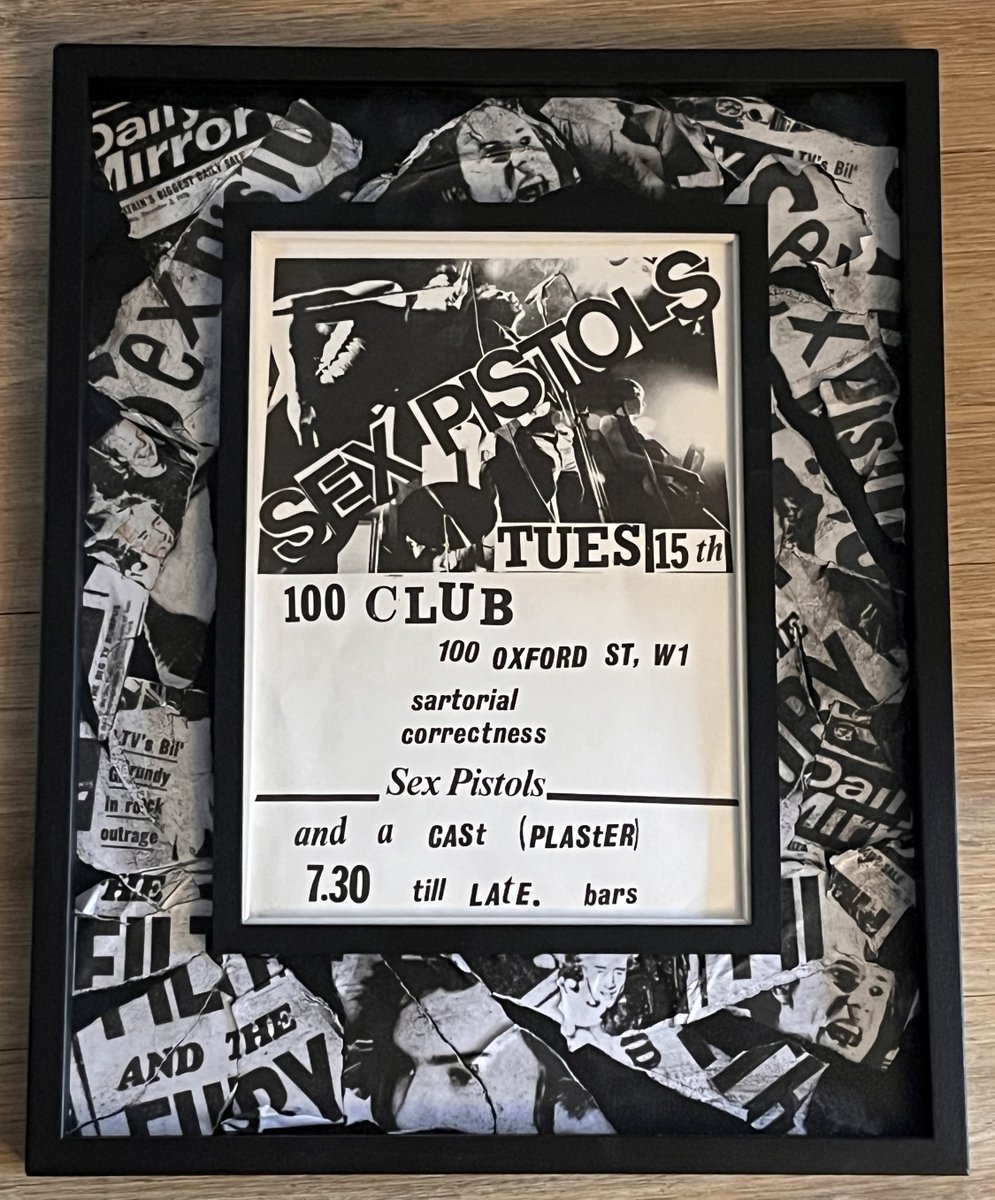 Museum standard framed original flyer 15th June 1976
Listing tonight
#sexpistols #punk #100club #ebayuk