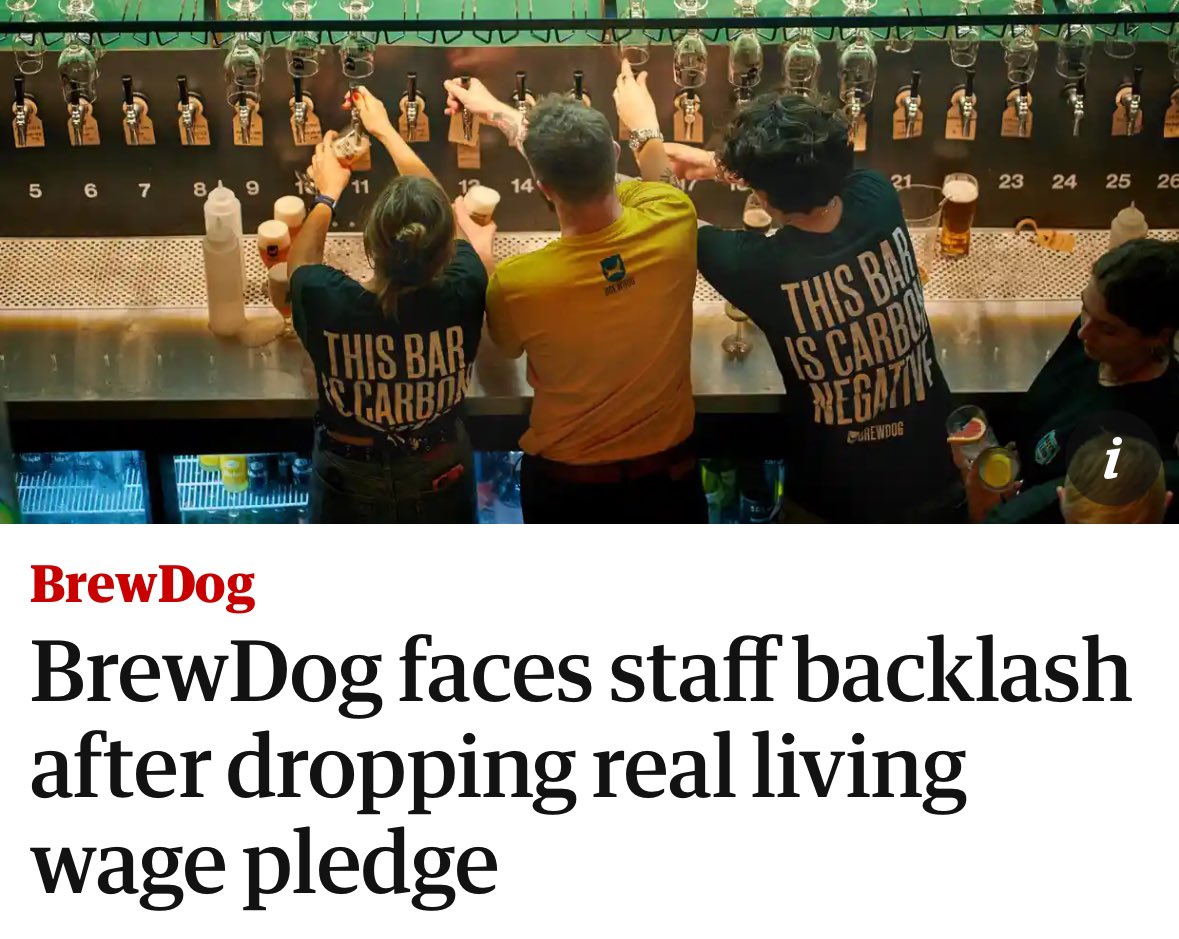 Our members across BrewDog are currently organising their colleagues to win back the real living wage and for an end to the rampant culture of fear and intimidation which still pervades the company. Join us: join.unitetheunion.org