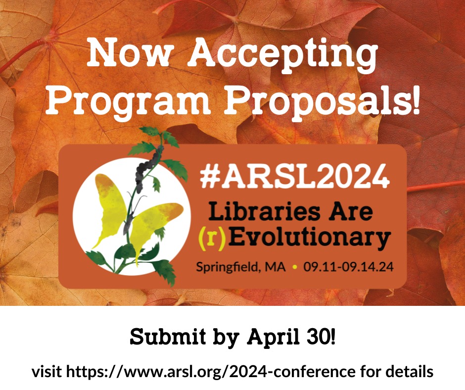 ARSL needs YOU to present at #ARSL2024! The program presenters are the heart of the conference, bringing valuable skills and experience to share with fellow attendees. Proposals are due by 5:00 pm CT on April 30. Learn more at arsl.org/2024-conference @RuralLibAssoc