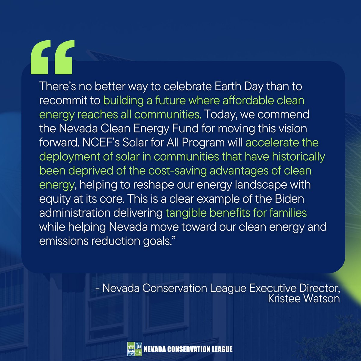 🚨 #BREAKINGNEWS: @NevadaCEF secures $1⃣5⃣6⃣,0⃣0⃣0⃣,0⃣0⃣0⃣ #SolarForAll grant on #EarthDay! 🌎 'This is a monumental win for Nevada's #CleanEnergy future,' says Kristee Watson, NCL's ED. *READ* our statement⬇️: nevadaconservationleague.org/nevada-clean-e…