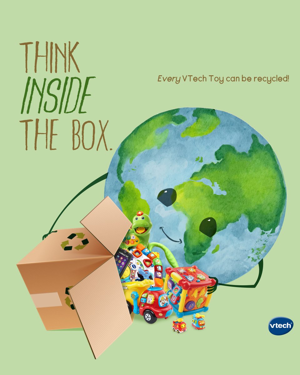 Did you know that EVERY VTech Toy can be recycled? ♻️ No need to trash those well-loved toys - we've partnered with @TerraCycle to make recycling VTech (and LeapFrog) toys easy! Visit bit.ly/TerraCycleVTec… to learn more and sign up today. Have a great Earth Day, everyone! 🌱