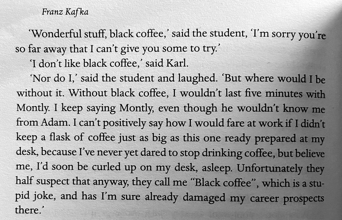 Kafka writing about coffee.