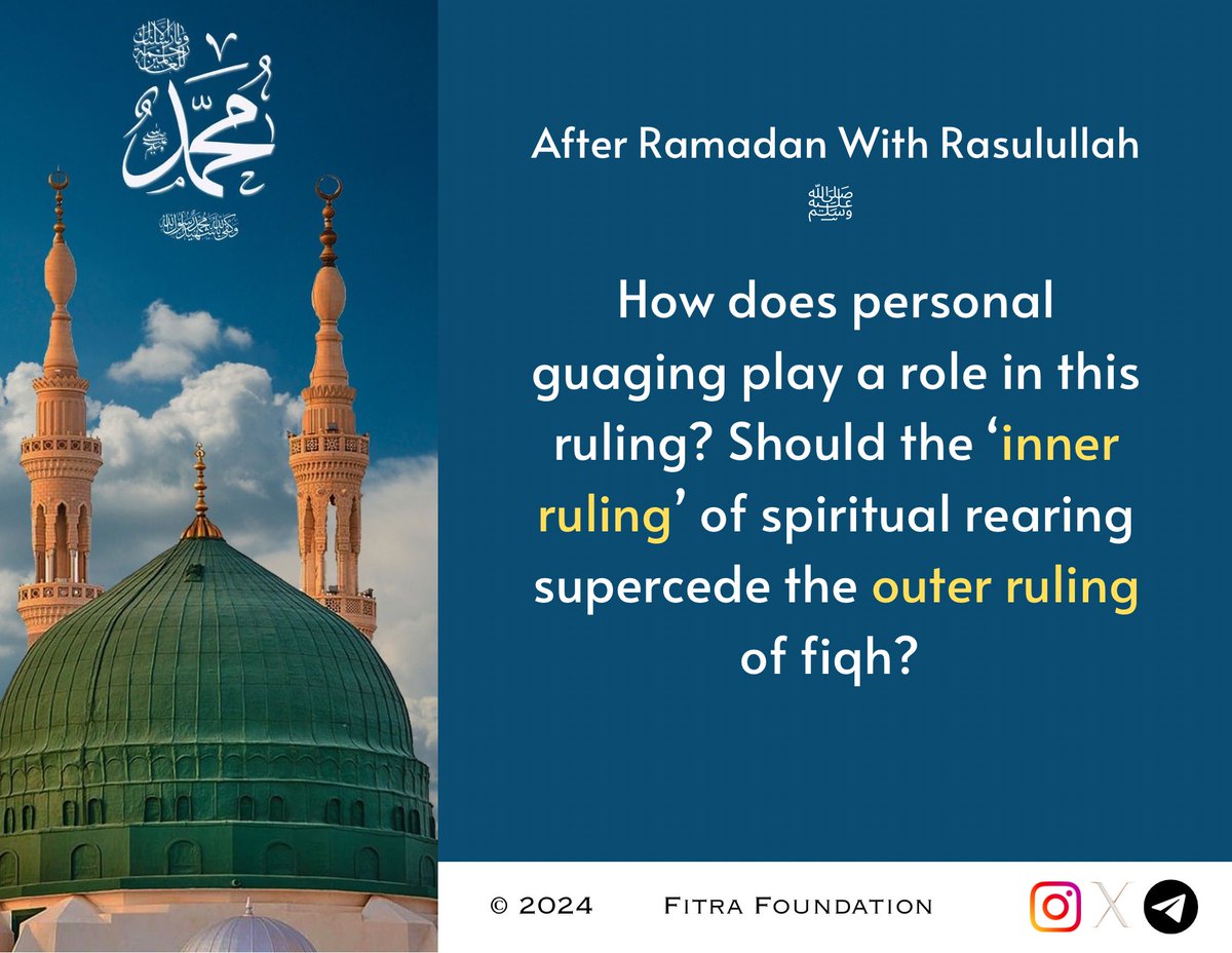 ﷽ After Ramadan With Rasūlullāh ﷺ Answered. On YouTube. Duration 10:19 minutes. Send questions to fitra.foundation@gmail.com Upcoming lesson “The Spiritual Dimensions of the Fast of Shawwal”. youtu.be/gfLmYsYhHD4?fe… instagram.com/p/C6Er2P7gWPx/… ﷺ