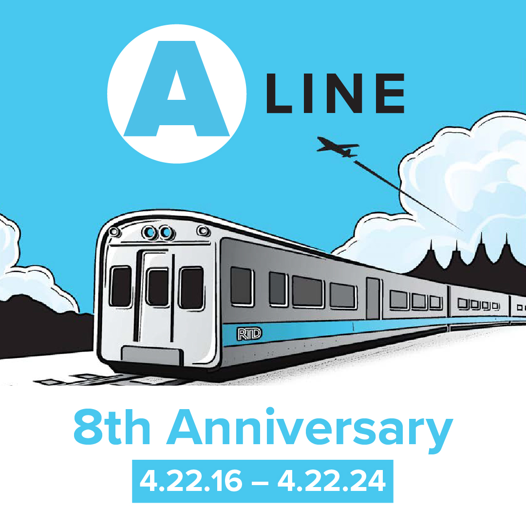 #DidYouKnow 🤔 8 years ago today, the A Line opened!
The 23-mile commuter rail line connects Denver Union Station to Denver International Airport at speeds of up to 79 mph, expanding the region’s access. Tell us what you love about the A Line in the comments below!