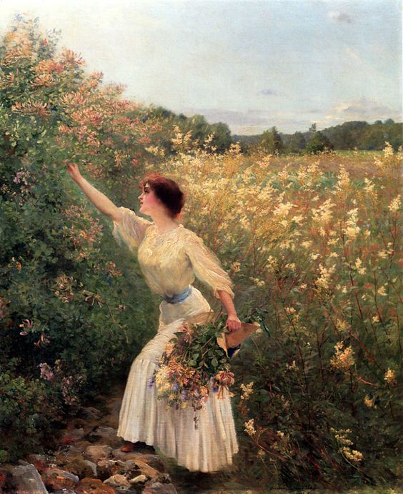 🎨Pierre Andre Brouillet (1857-1914)
Picking Flowers, 1912