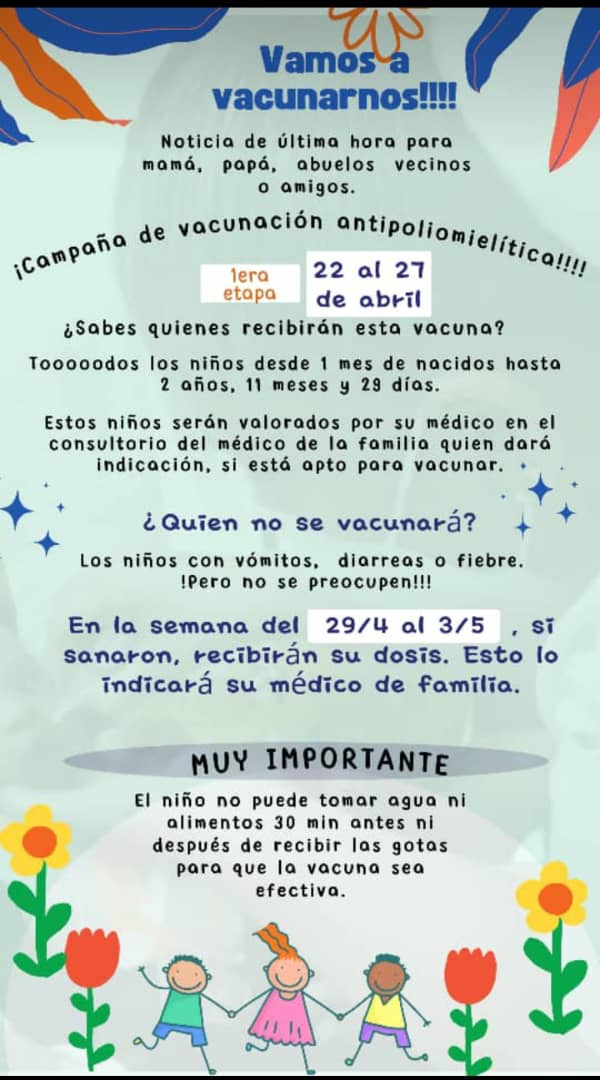 #CubaPorLaSalud desarrolla durante esta semana campaña  antipoleomielítico para todos los niños desde un mes de nacidos hasta tres años. #PorCubaJuntosCreamos #1Mayo #PinardelRío