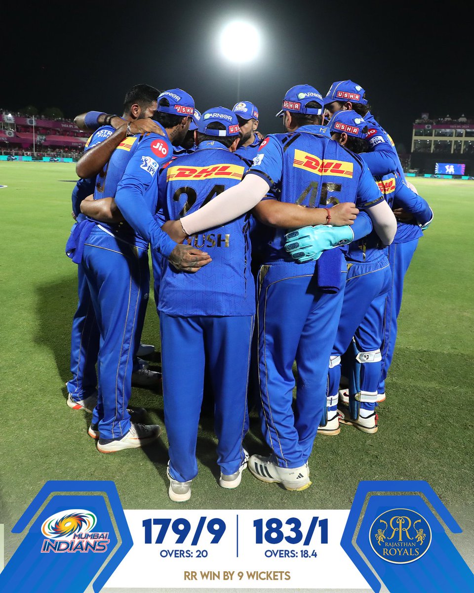 mipaltan's tweet photo. We go back to the drawing board.
#MumbaiMeriJaan #MumbaiIndians #RRvMI https://t.co/Ph4OFz3HN7