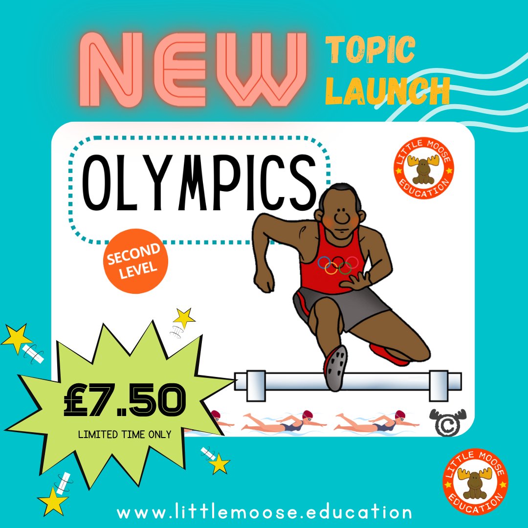 Our new #Olympics 🥇🥈🥉 topic pack has just dropped! Introductory price of only £7.50 - grab it quick! Reduce your workload by adding this to your resource library! 🤩🤩🤩 Check it out on our website littlemoose.education #faster #higher #stronger