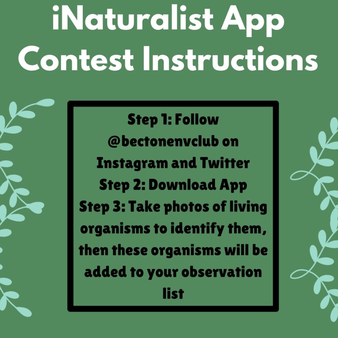 Happy Earth Week! 🌎💚💙 In honor of celebrating the Earth, the Environmental Club is holding an iNaturalist Challenge lasting from today, 4/22, until Friday, 4/26, with prizes to be won!! Check through the slides to see more information!! 🌍🌳♻️