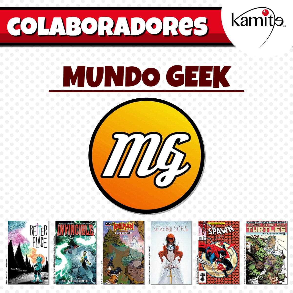Kamite5's tweet photo. ¿Estás listo para un recorrido por las novedades de #Kamite?🤩
#MundoGeek tiene el video perfecto para ti😃 Descubre los emocionantes títulos como #Spawn300, #Kalimáneldespertar, #TMNT 12, #BetterPlace y muchos más📚✨
¡Haz clic y disfruta del video! 👉 https://t.co/n6sxMhz2Z9 https://t.co/Vby9S0CdD6