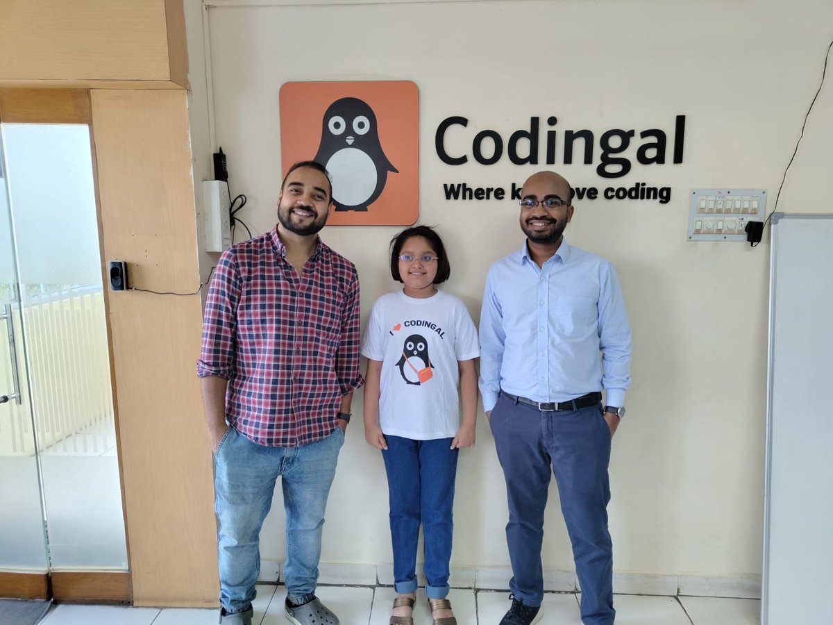 Vanya, our 9 yr old student from Bangladesh visited us at our @codingal office in Bangalore and we were in awe with the smartness of the child.

She was talking about wanting to become a cardiac surgeon and building her own autonomous robot to do those surgeries.
#codingforkids