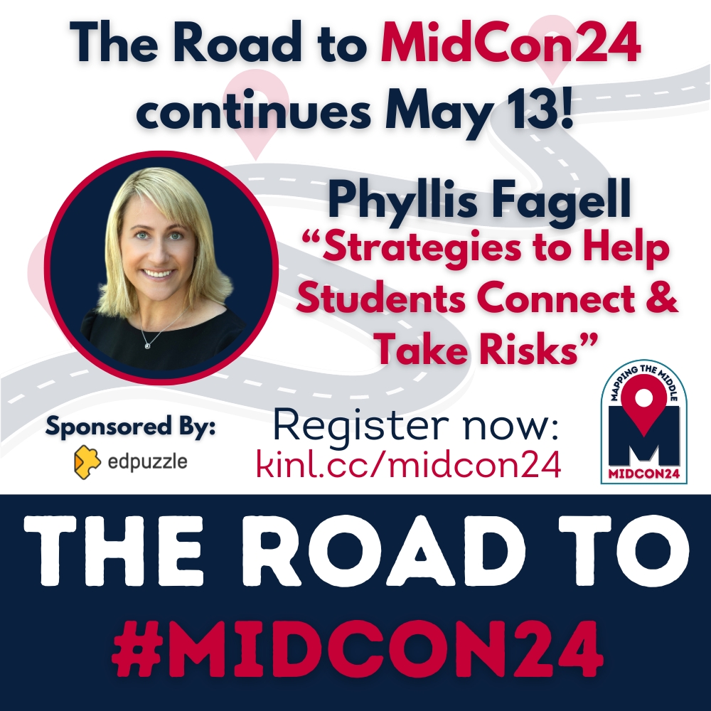 We're 2 1/2 weeks from the final Road to MidCon event! You won't want to miss @Pfagell as she shares 'Strategies to Help Students Connect & Take Risks.' Learn more & enjoy free registration - KeepIndianaLearning.org/MidCon @IMLEAorg