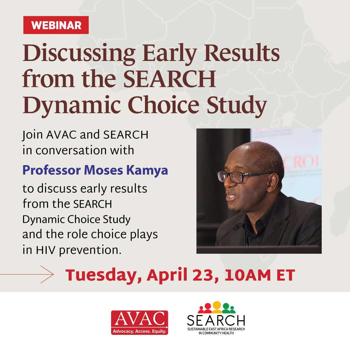 Tune in Tuesday 👇as we discuss some of the most exciting research coming out of #CROI2024! The SEARCH Dynamic Choice study offered oral #PrEP, PEP or injectable cabotegravir to both men and women, and an option to switch products. Join us to learn more, avac.org/event/search-d…