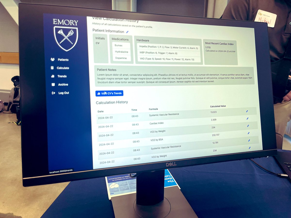 Rebecca Steinberg, MD, MSc (@rsteinbergmd) on Twitter photo So proud of my <a href="/GeorgiaTech/">Georgia Tech</a> team on their CS capstone project designing a hemodynamics calculator for the CCU! They worked incredibly hard to build a robust, useful, and practice-changing tool. Stay tuned for the site to go live! #GTexpo So proud of my <a href="/GeorgiaTech/">Georgia Tech</a> team on their CS capstone project designing a hemodynamics calculator for the CCU! They worked incredibly hard to build a robust, useful, and practice-changing tool. Stay tuned for the site to go live! #GTexpo