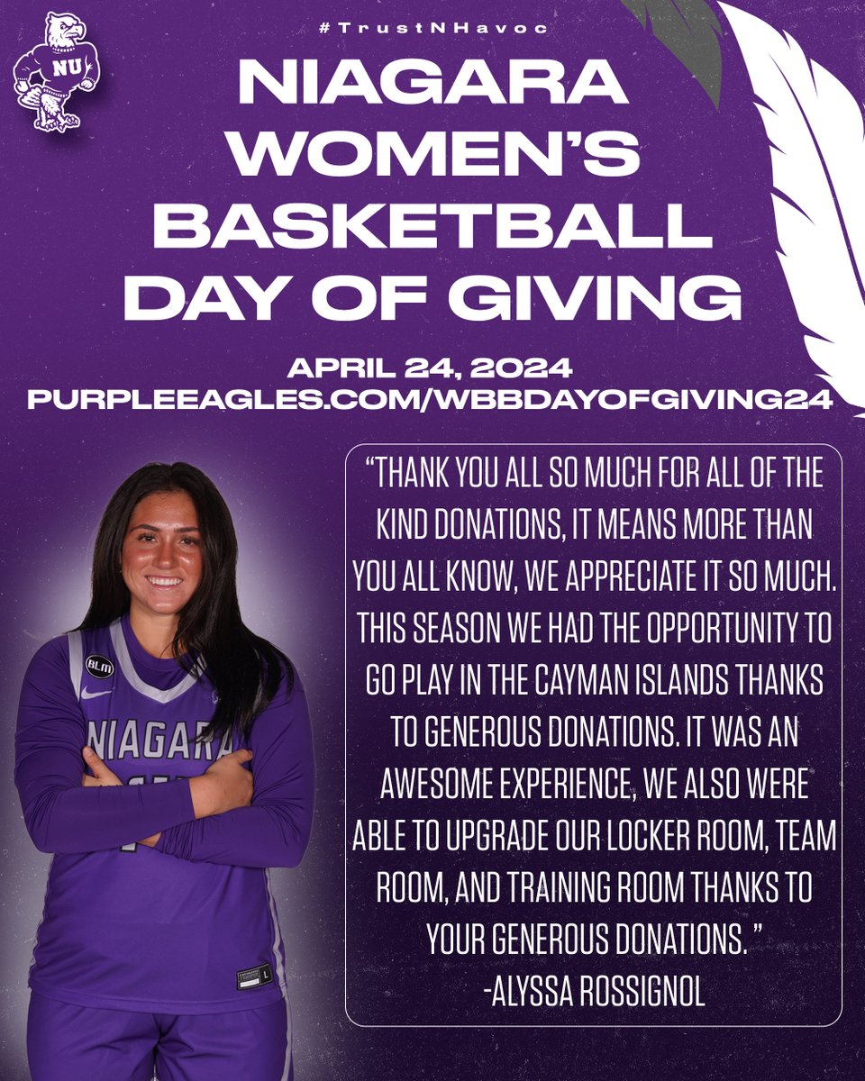 🗣🗣🗣 Alyssa Rossignol speaks to the importance of Giving Day! Our Day of Giving is just two days away! 🔗: purpleeagles.com/wbbdayofgiving… #TrustNHavoc