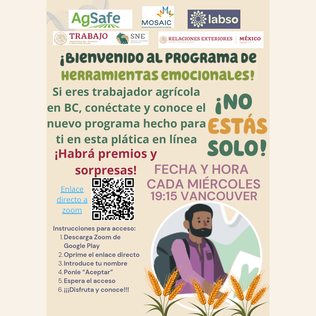 If you are an employer with Mexican workers on your farm, please share this QR code and encourage them to attend this webinar. Wed's in April at 7:15PM about valuable mental health support programs. #Mentalwellness #TFW #Mexicanworkers #BCAg