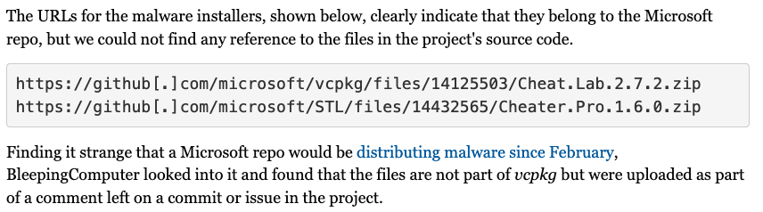 GitHub comments can host files uploaded during issue discussions or commit annotations. Once uploaded, these files are accessible via GitHub's CDN, regardless of the comment's visibility or existence.