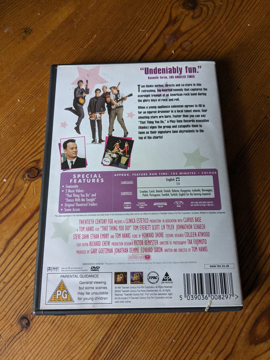 Films watched this year: 111 #yearofmovies #dvd #dvdcollection #thatthingyoudo #tomhanks #tomeverettscott #livtyler #stevezahn #jonathanscaech #ethanembry #charlizetheron #giovanniribisi #obbababatunde #peterscolari #ritawilson #clinthoward #colinhanks #comedy #music #drama