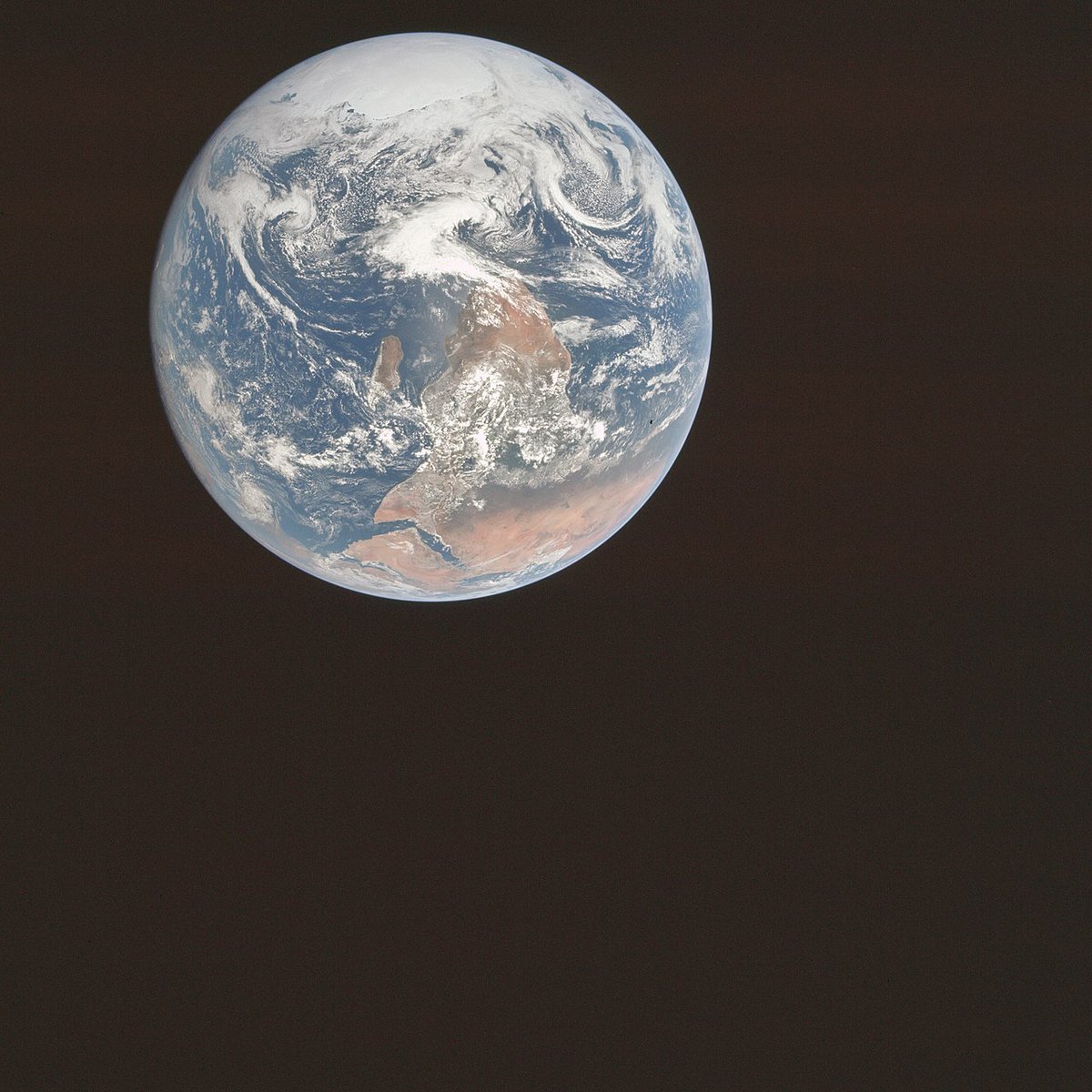 Earth Day.

This is AS17-148-22727, otherwise known as the Blue Marble. It is a real, full, unedited photograph of our planet taken by a film camera held by human hands at an altitude of ~29, 400 km, in 1972.

No other photo quite like this will ever exist, in my opinion.